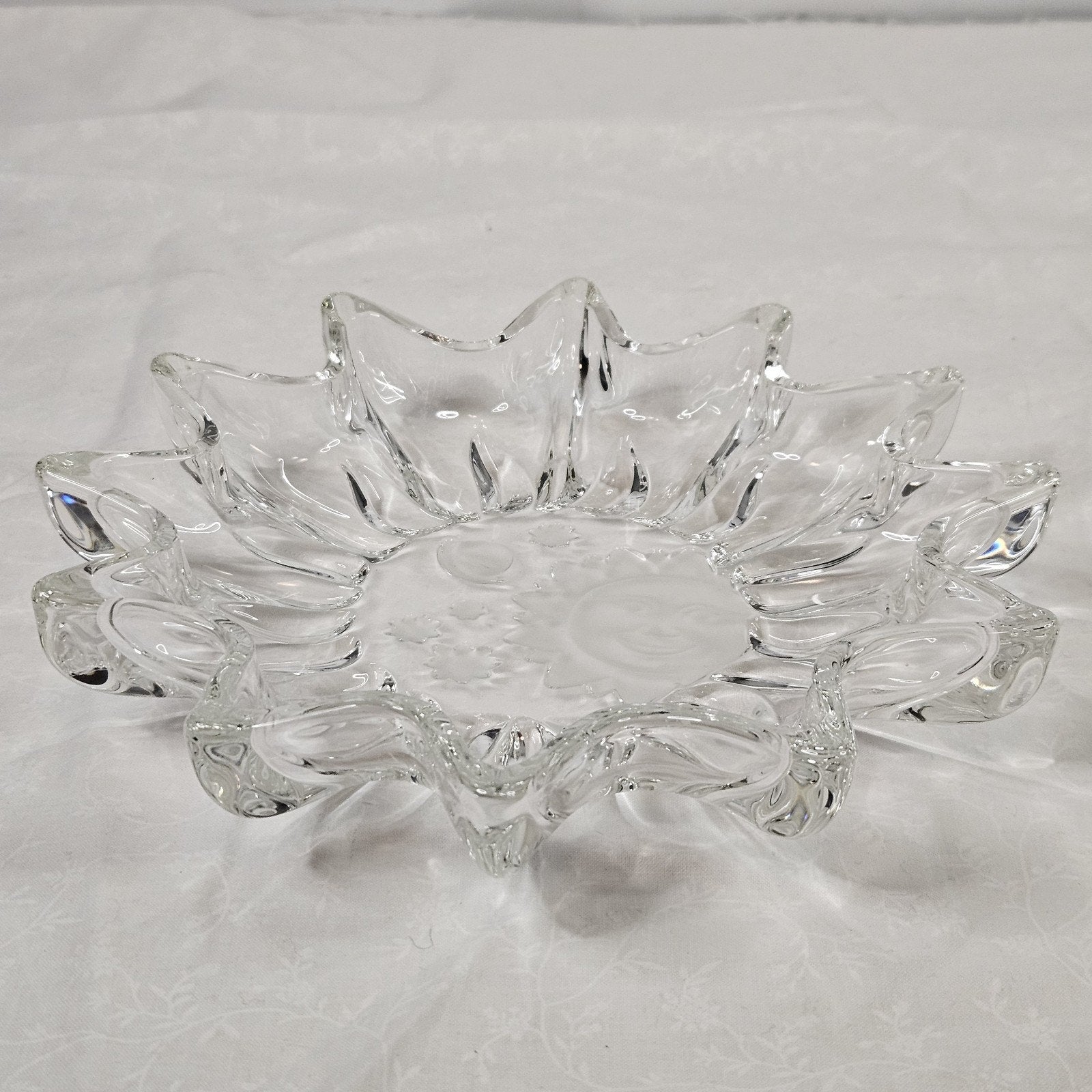 Vintage Heavens Gate Sun Moon Stars Glass Trinket Serving Dish Celestial