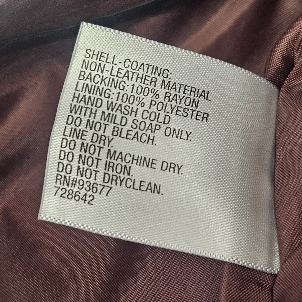 Vtg Worthington Size 16 Womens Faux Leather Pencil Skirt Burgundy Career Sexy