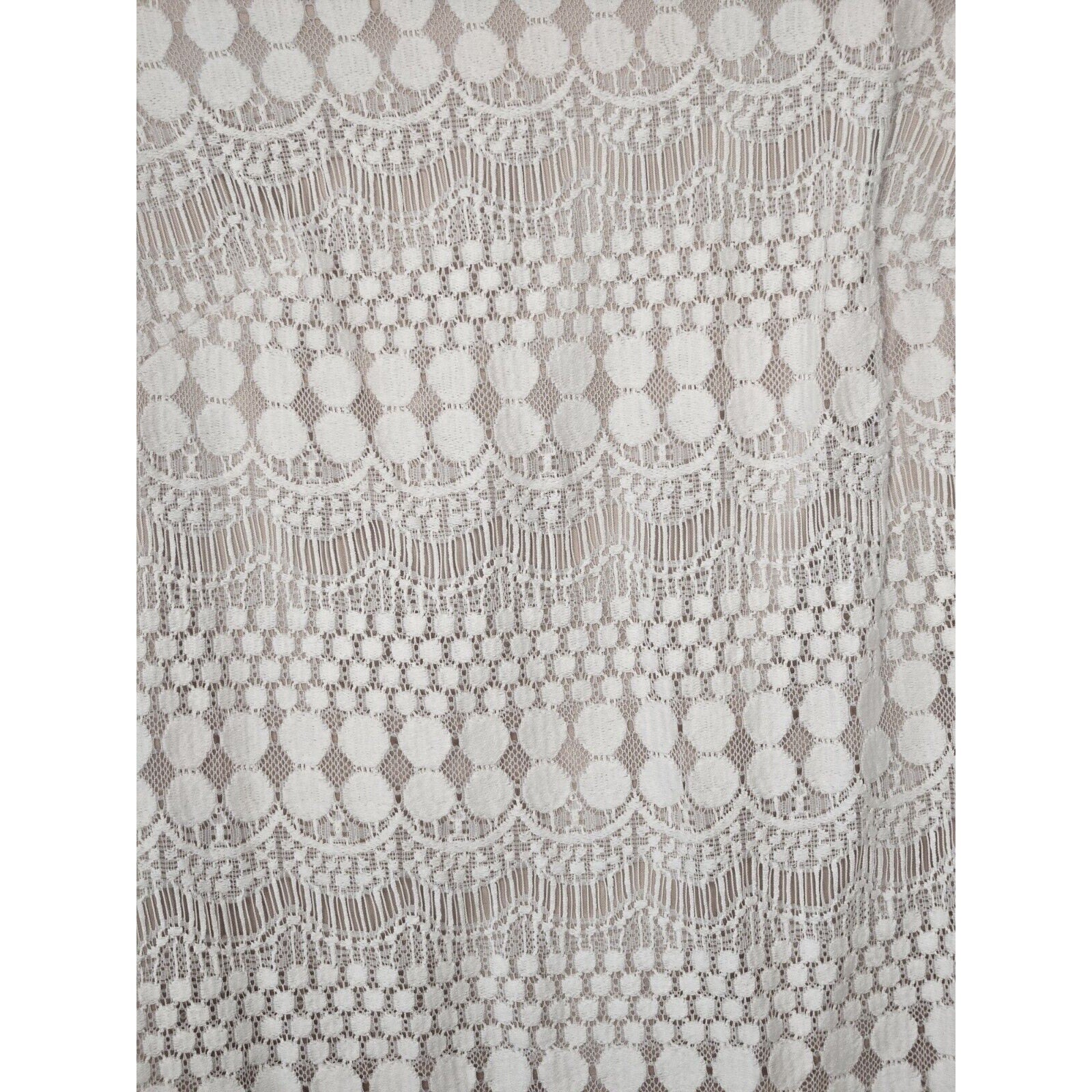 Eliza J Shift Dress Womens Size 6 Layered White Lace Lined 3/4 Sleeve Above Knee