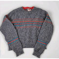 VTG I'm a Plum Navy Blue Chunky Knit Fisherman Sweater Size Med Made in USA