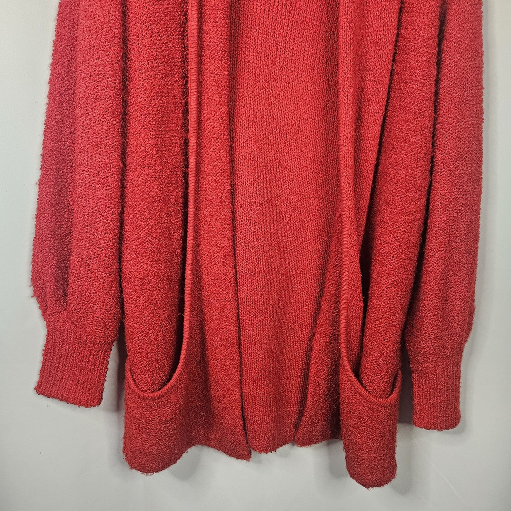 Vintage SIDE EFFECTS Ivory Mid Length Nubby Knit Cardigan Sweater Med 80s Preppy