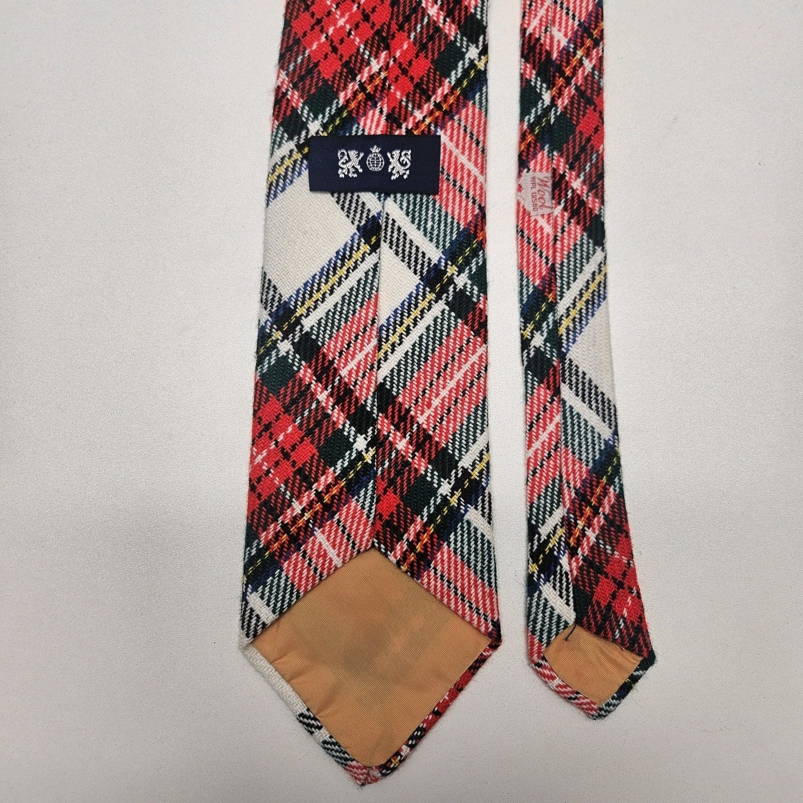 Vintage Men's Scottish Kilt Neck Tie Red Tartans 100% Wool Tie
