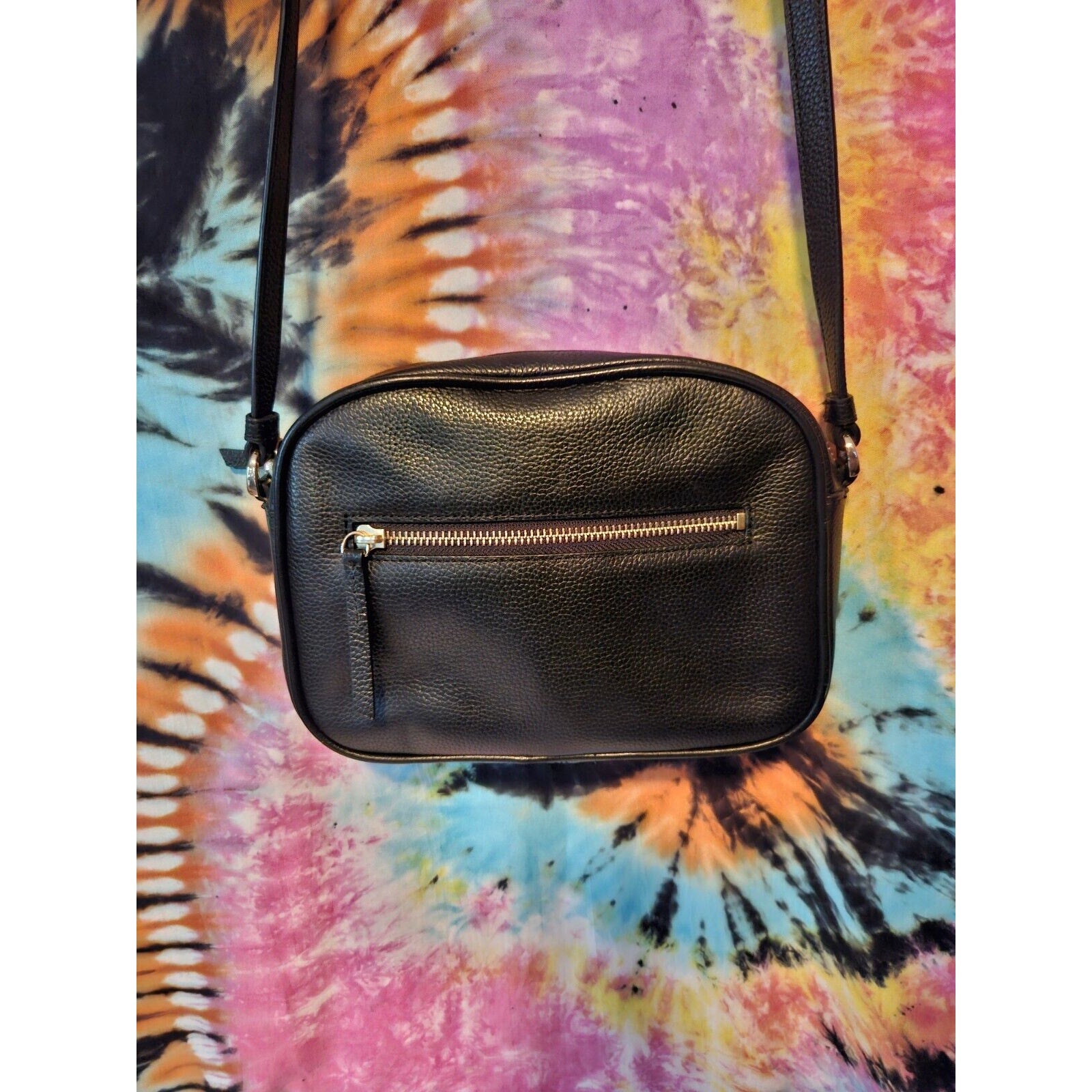 Nordstrom Classic Pebbled Faux Leather Black Crossbody Purse