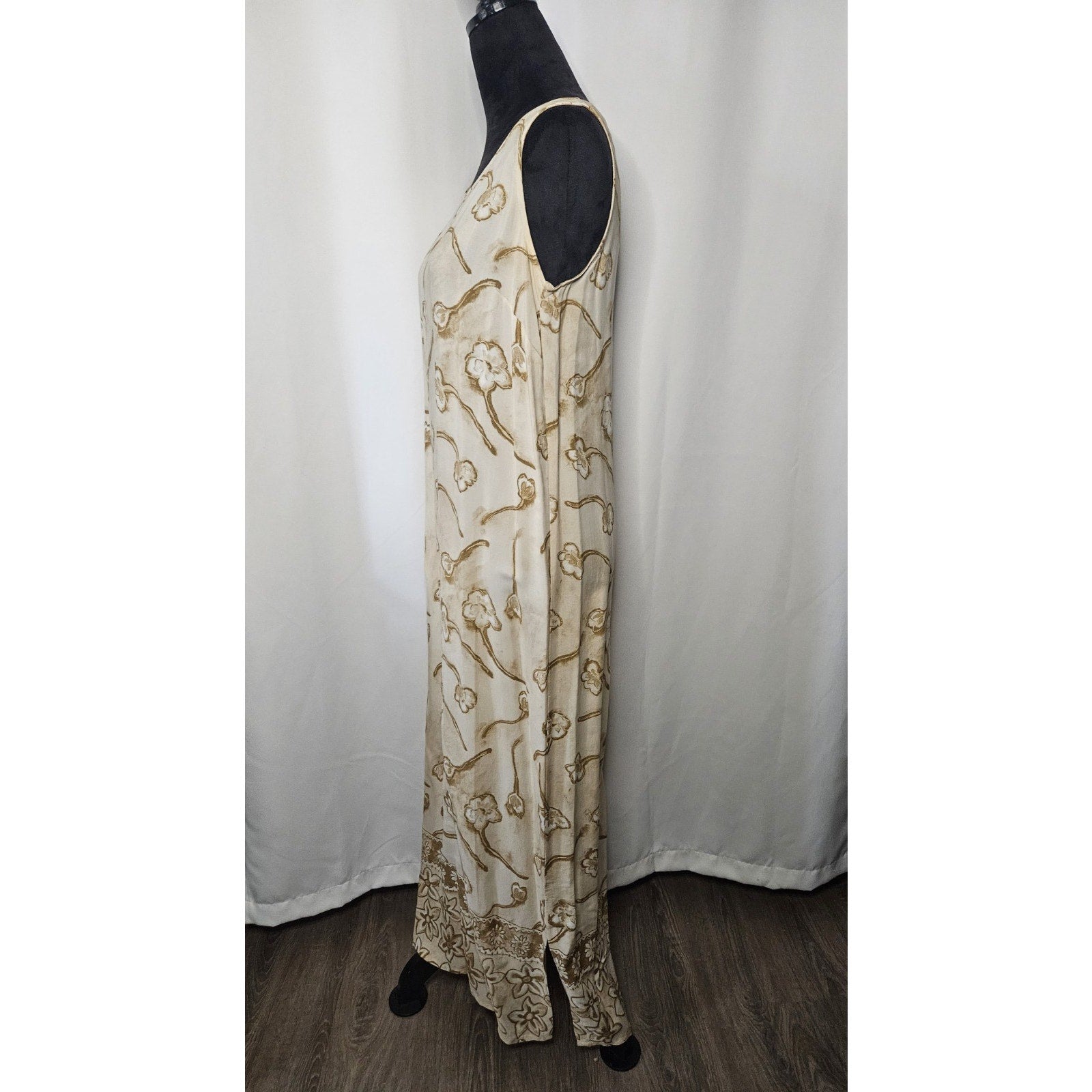 Vintag OutFit JPR Maxi Dress Womens Long Embroidered Detail Side Slit Medium