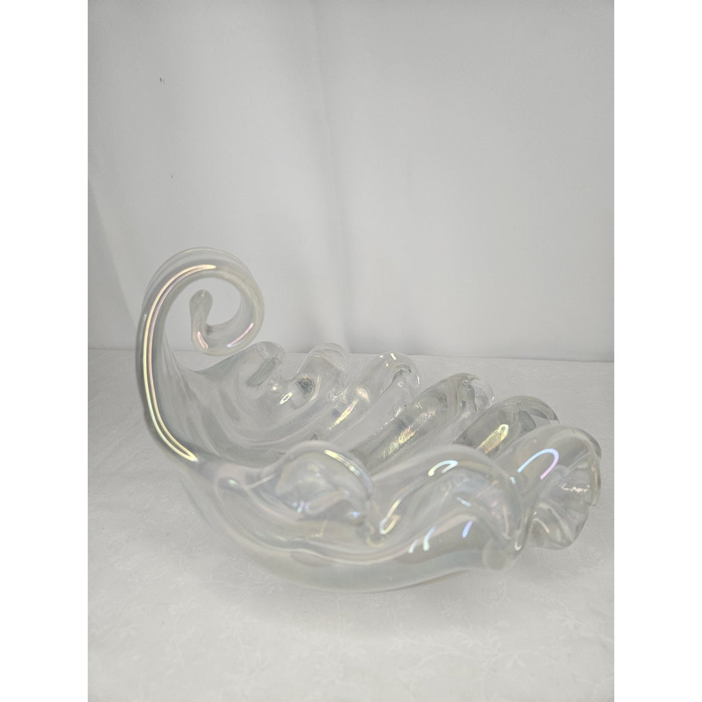 Barovier Murano Iridescent Italian Art Deco Glass Conch Seashell Bowl 1940s