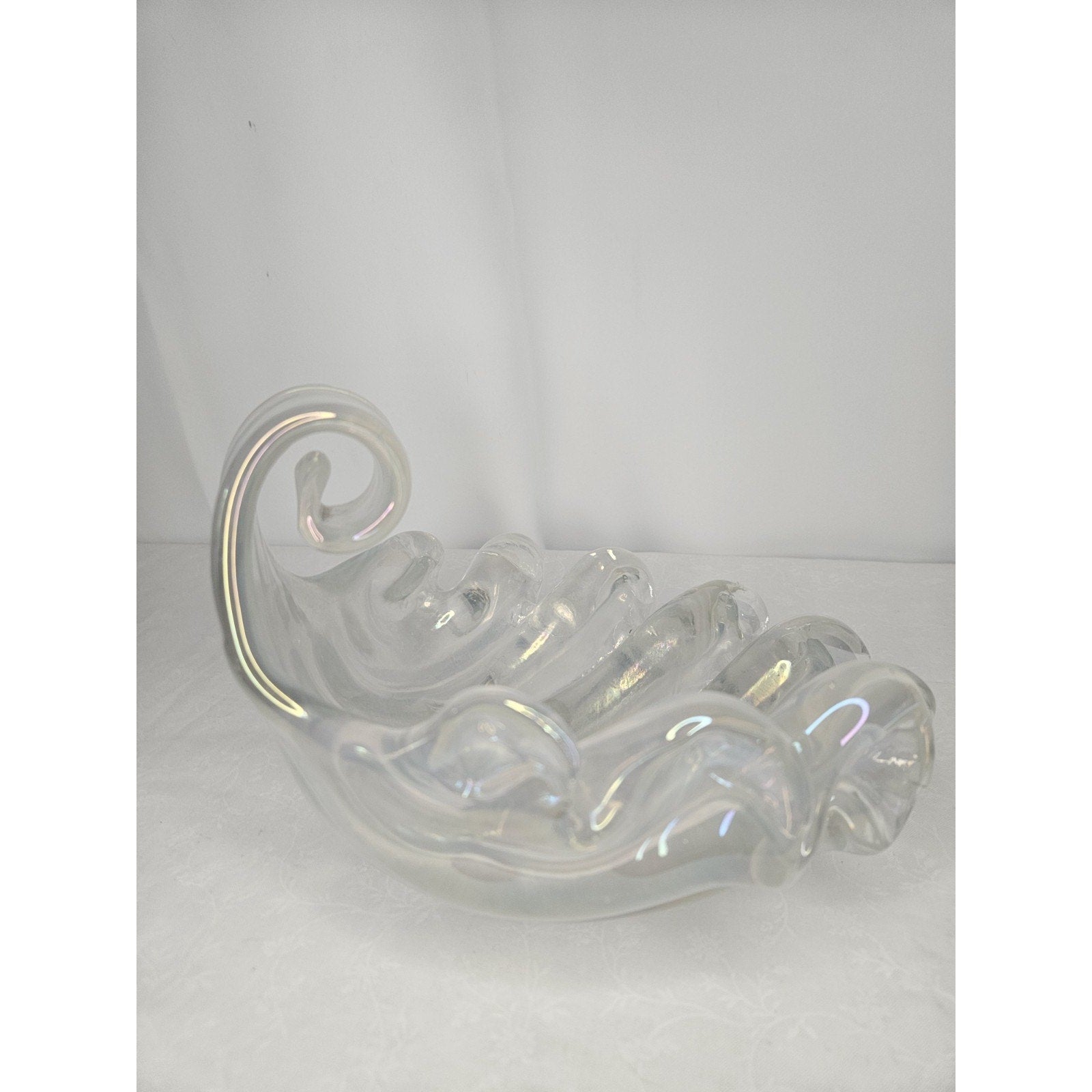 Barovier Murano Iridescent Italian Art Deco Glass Conch Seashell Bowl 1940s