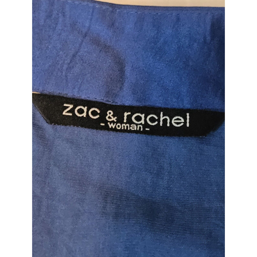 Zac & Rachel Royal Blue 2X Short Sleeve Shirt Flowy Blouse