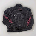 Homme Femme Rager Boy Colab Denim Jacket Black Pink Large Luxury Streetwear