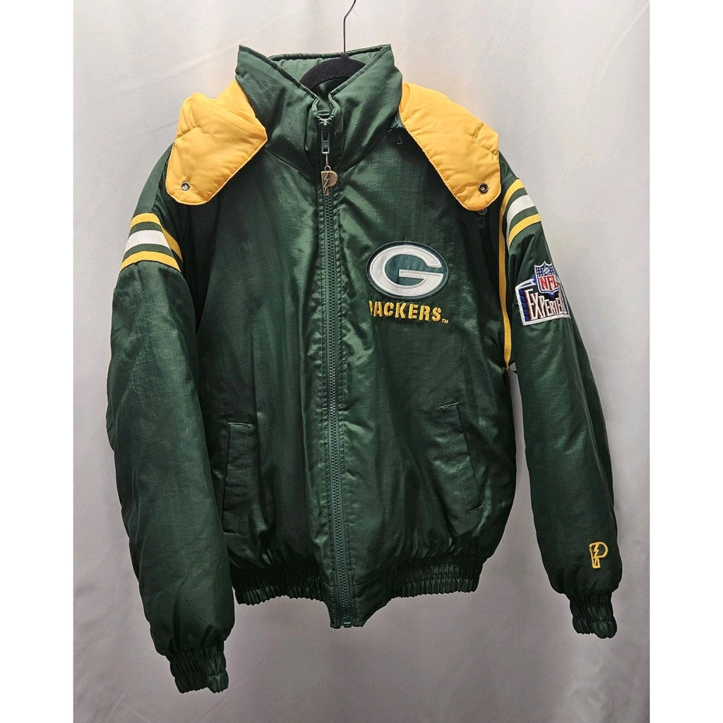 Vintage 90s NFL Greenbay Packers Pro Player Puffer Jacket Medium Winter Coat EUC