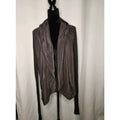Lia Kes Gray Silk Asymmetrical Hooded Drape Cardigan XS High Fashion Lightweight