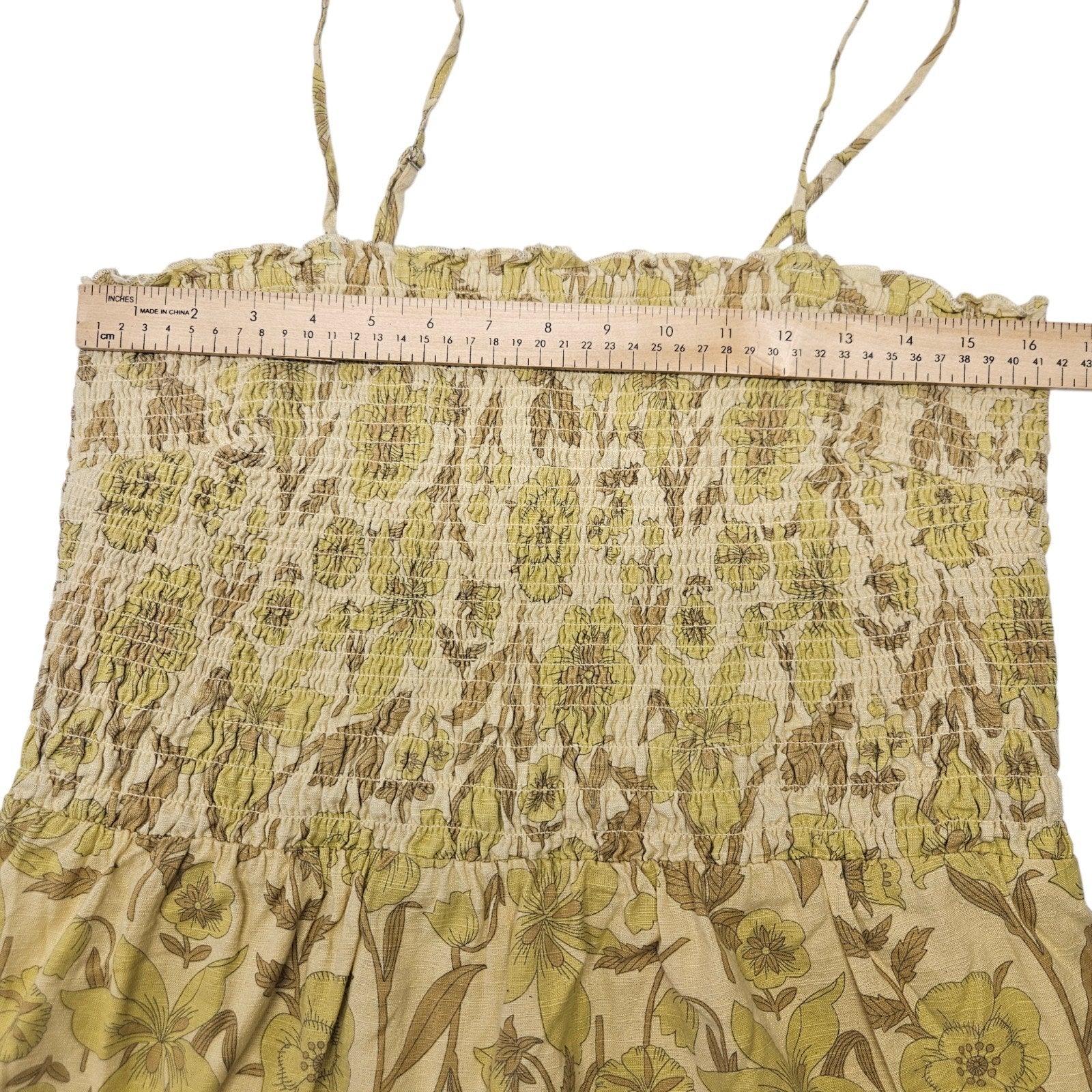 Chelsea & Theodore Maxi Sun Dress XL Micro Floral Prairie Tiered Boho Beach