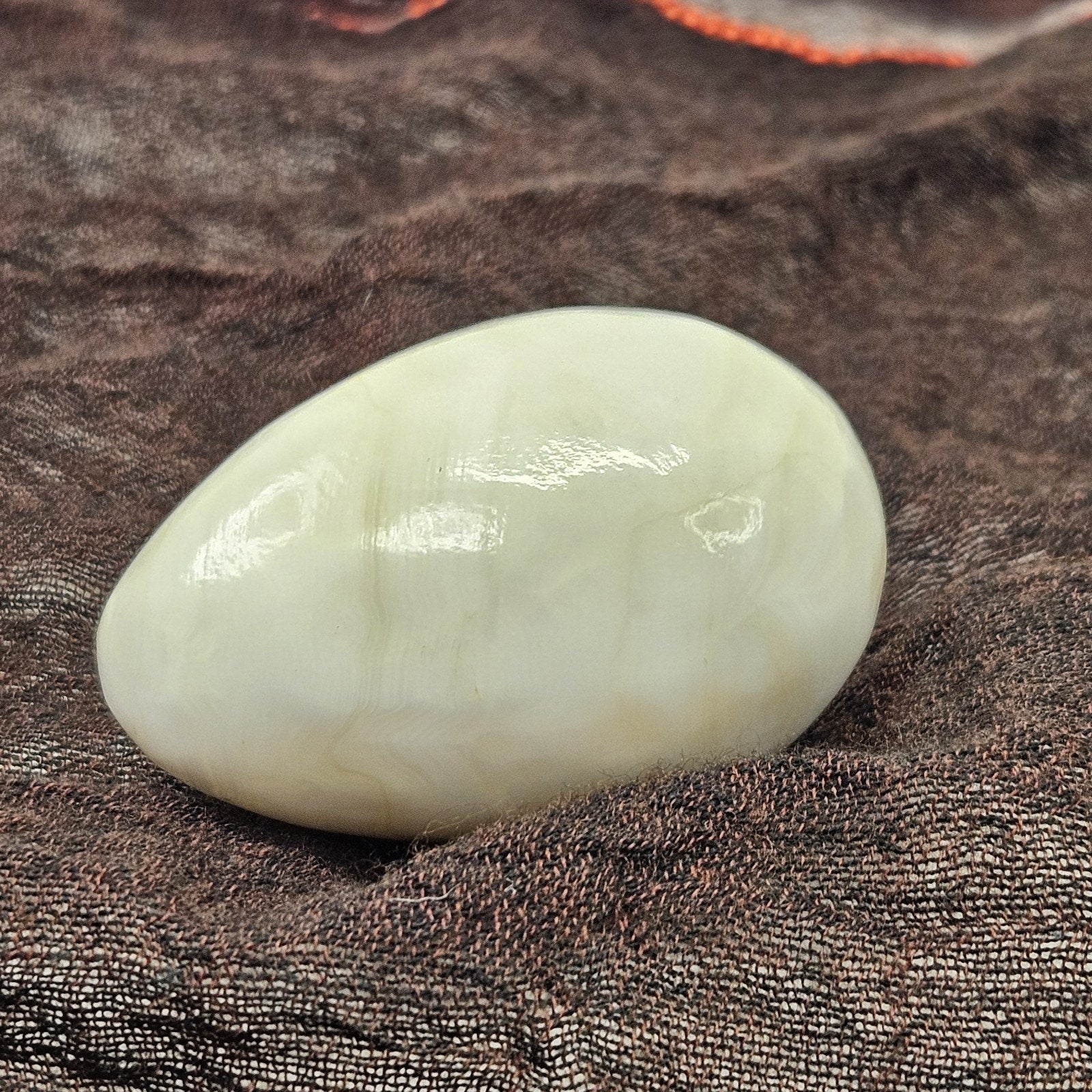 Vtg Natural White Layered Agate, Onyx, Alabaster 6 Eggs Stone Healing Mexico