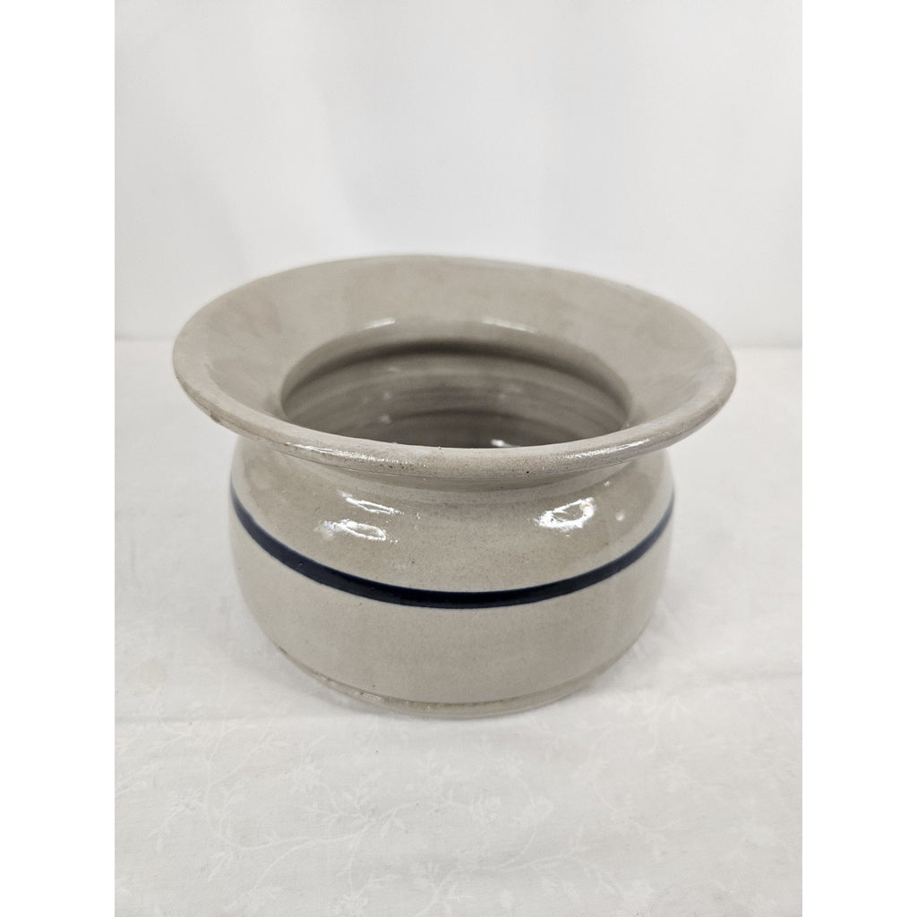 Antique Old Pottery Blue Band Crock Stoneware Spittoon Vintage Salt Glaze