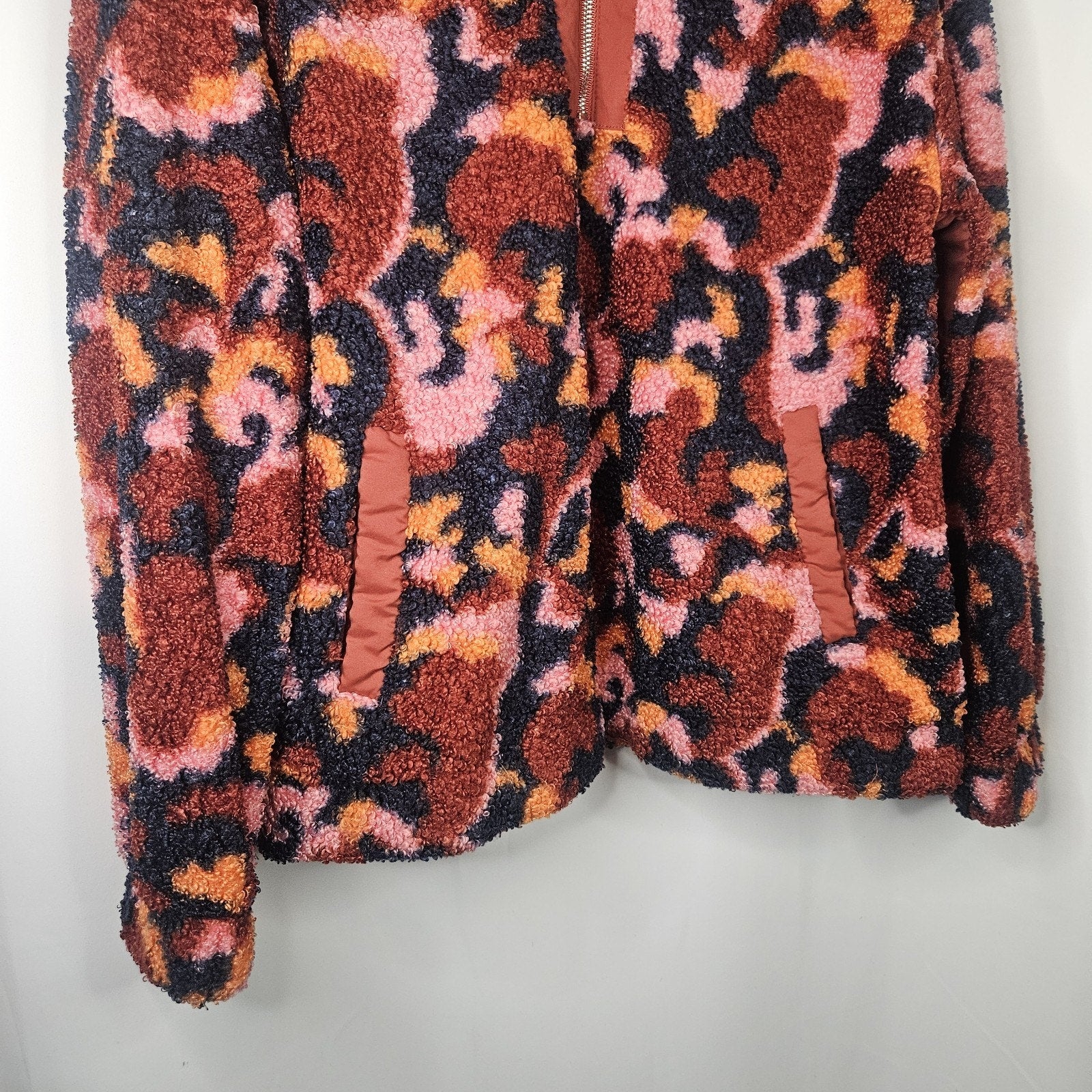 Sage Collective Jacket Red Purple Fleece 1/2 Zip Pullover Pocket Size M Cozy