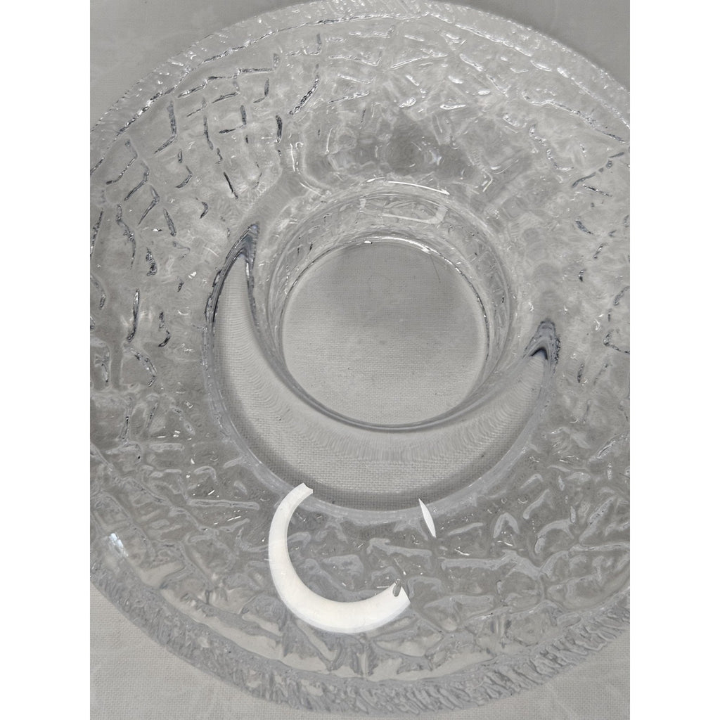 Vintage ORREFORS 5" Clear Candle Holder Glass Discus Votive Lars Hellsten Sweden