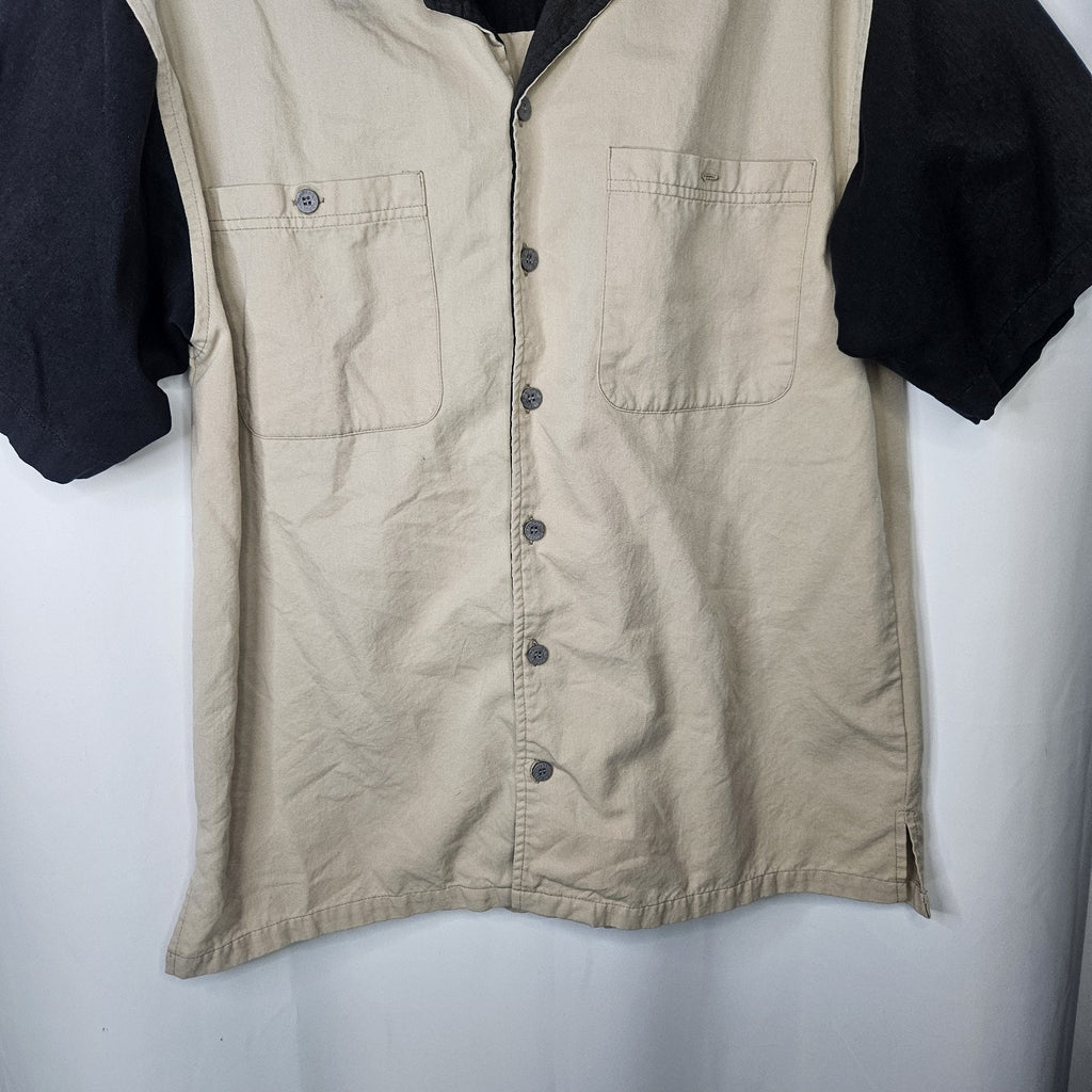 Vintage Harley Davidson Button Up Short Sleeve Shirt Mechanic Motorcycle Mens XL