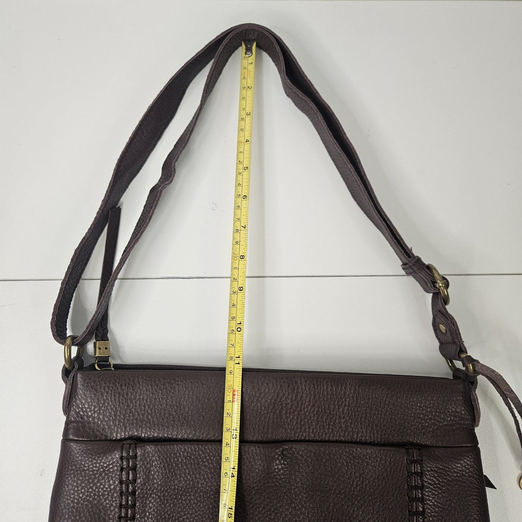 The Sak Leather Baguette Chocolate Brown Purse Shoulder Bag Boho Western