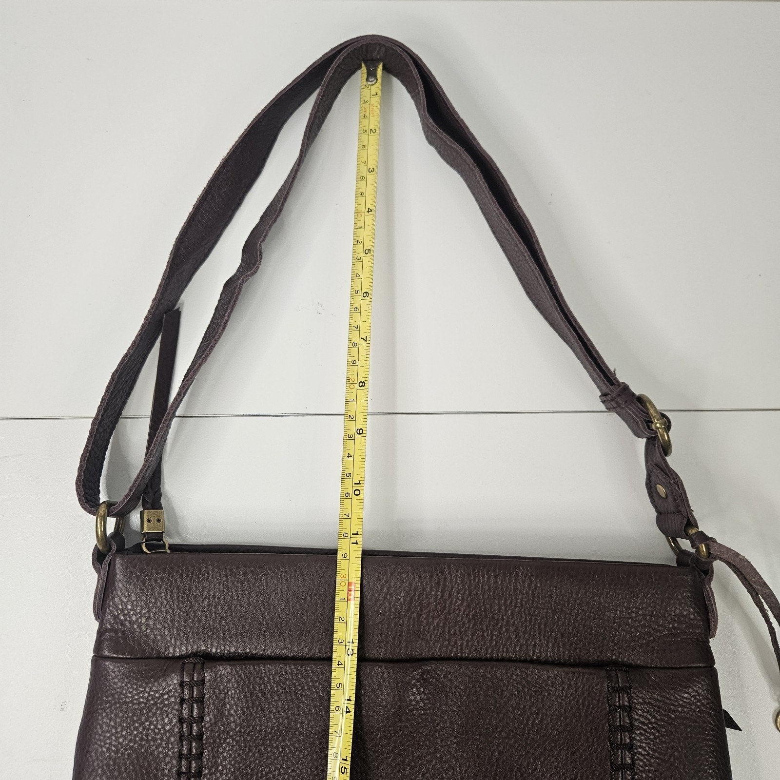 The Sak Leather Baguette Chocolate Brown Purse Shoulder Bag Boho Western