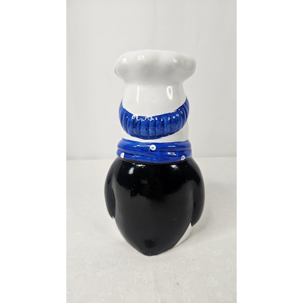 Retro Penguin with Chef Hat Vintage Penguin Ceramic Figurine Vase Winter Kitchen