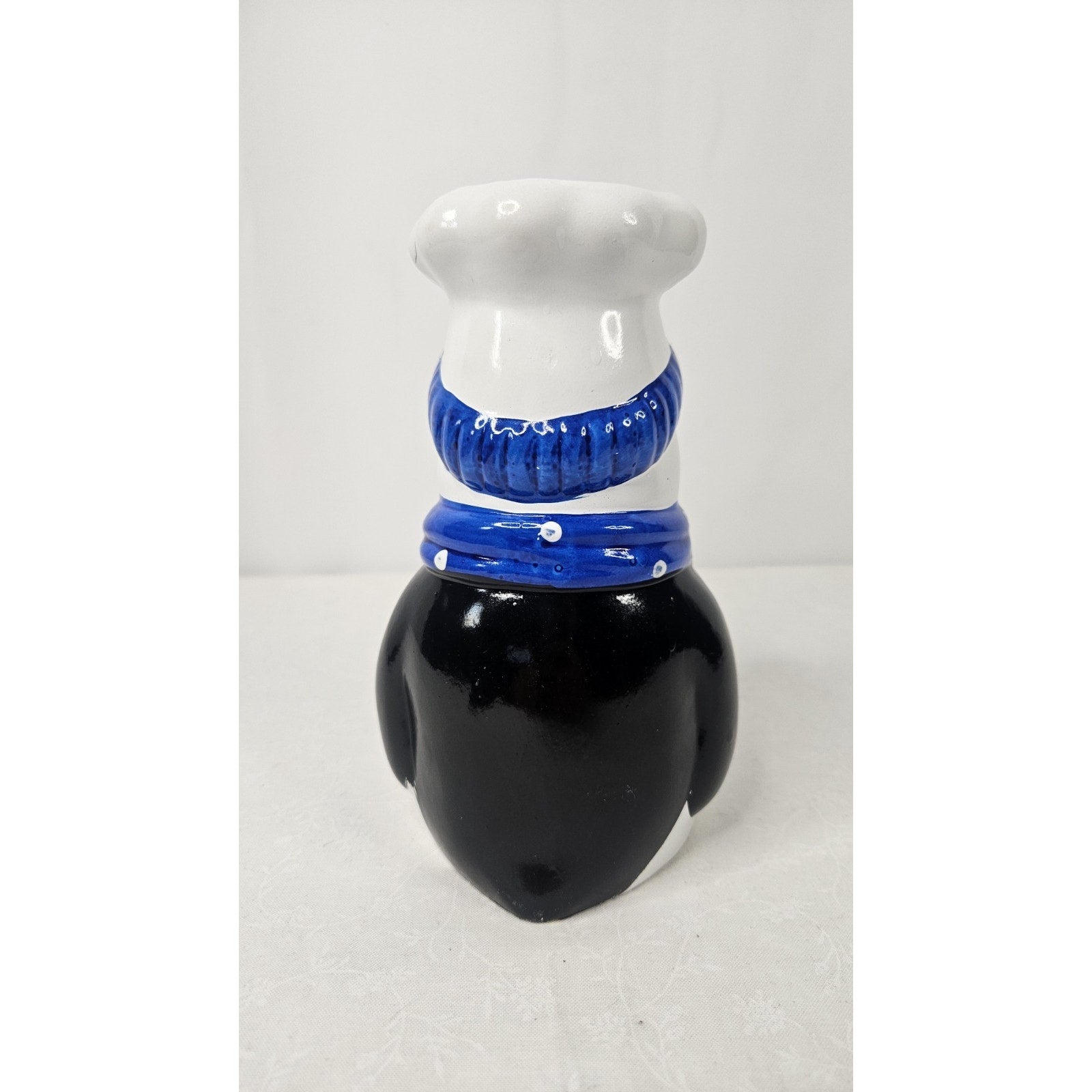 Retro Penguin with Chef Hat Vintage Penguin Ceramic Figurine Vase Winter Kitchen