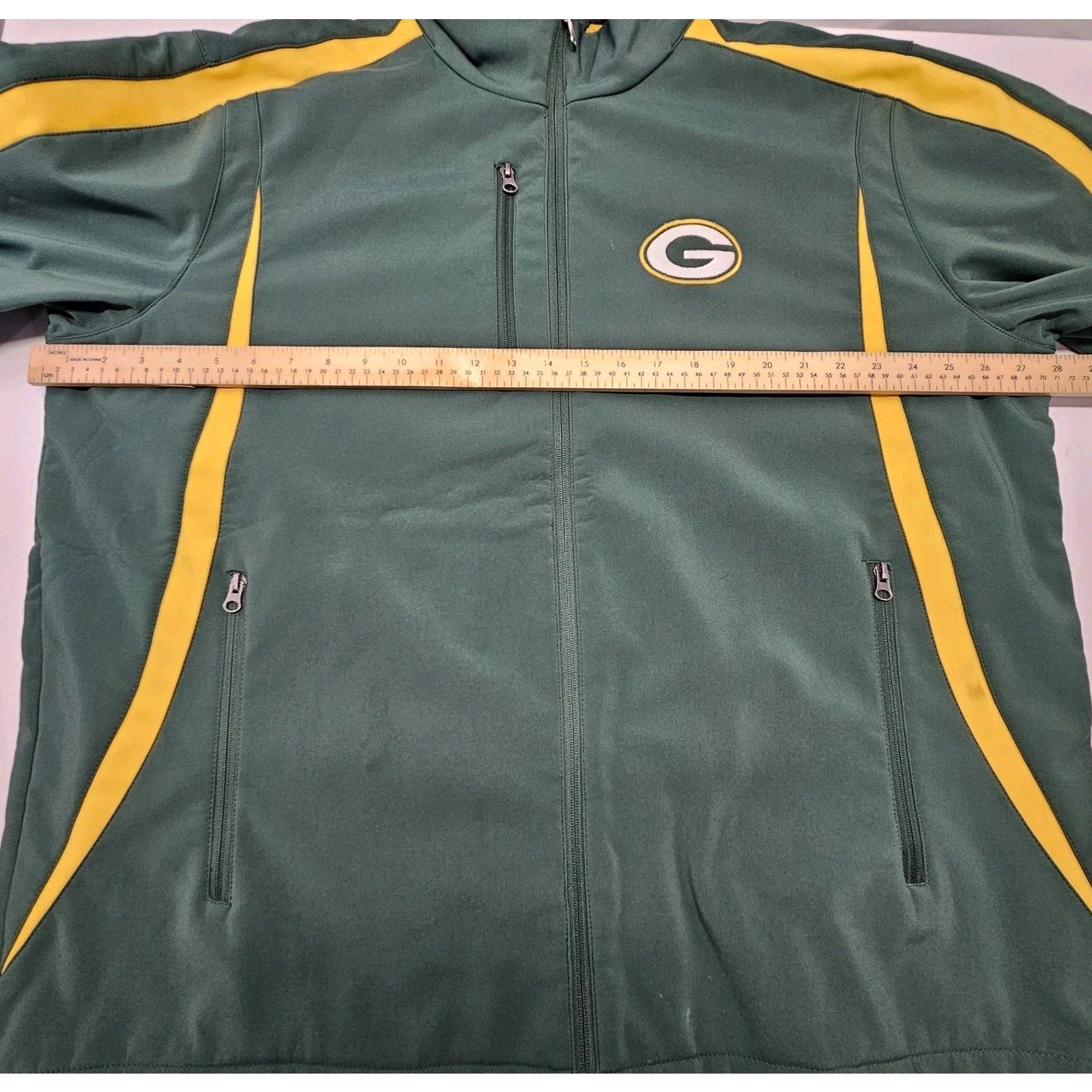 Green Bay Packers NFL Embroidered Football Full Zip Soft Shell Coat Men XXL