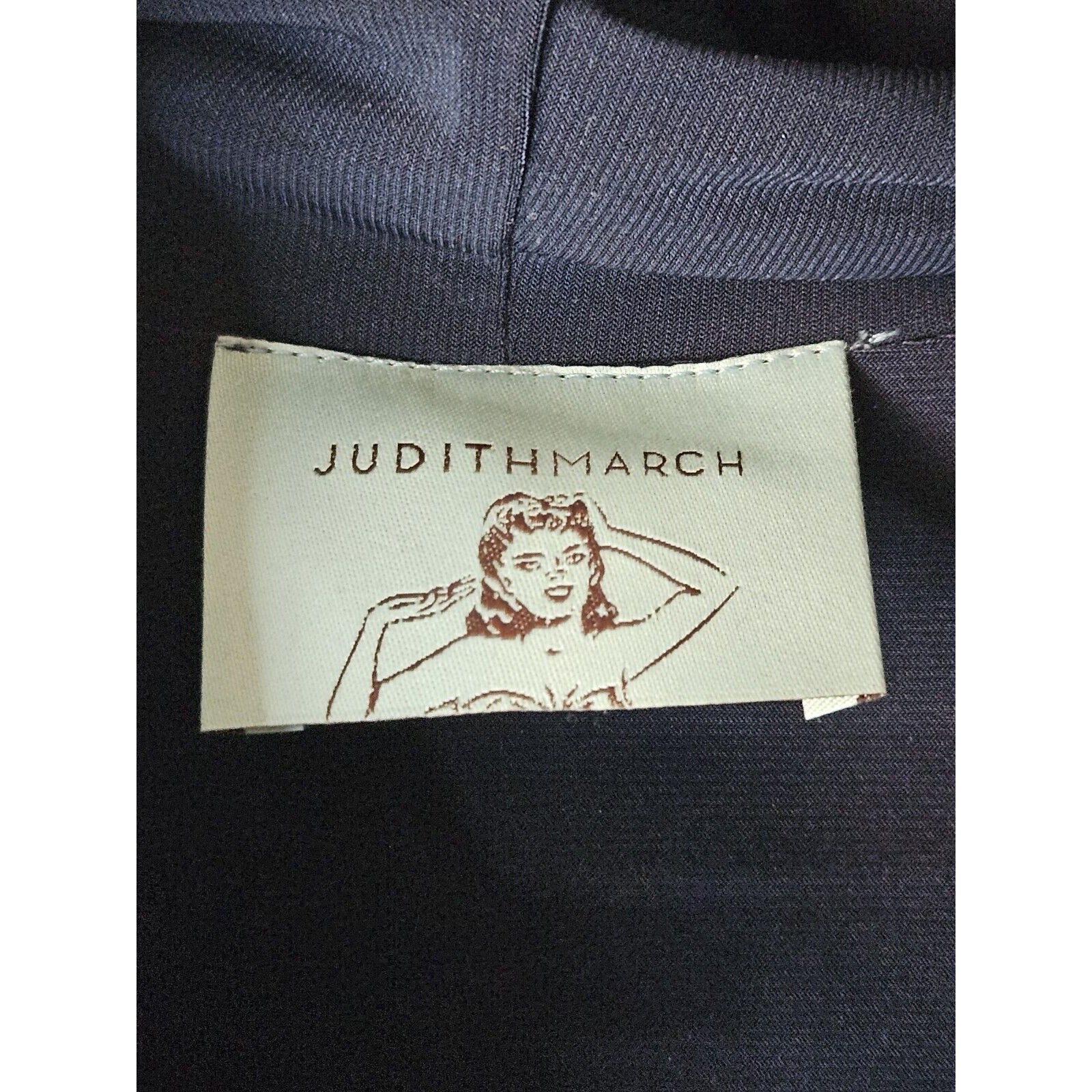 Judith March Vintage Dress Navy Cowl Neck Racer Back Sleeveless Stretch