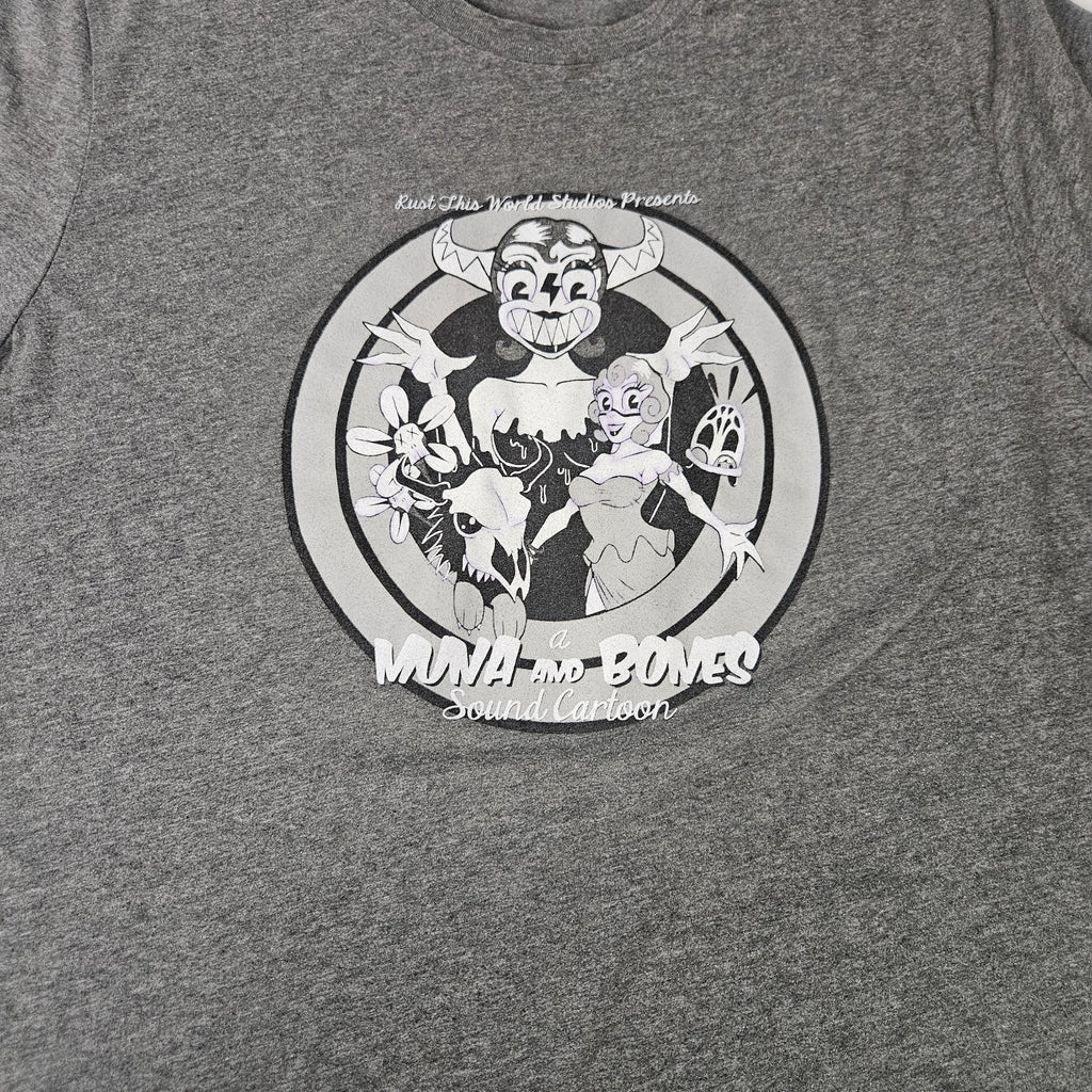 MUNA AD BONES Sound Cartoon Gray Tshirt Graphic Tee Mens 2XL