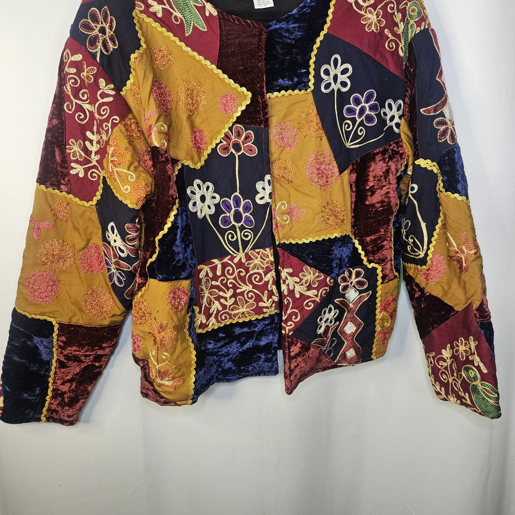 NTW Wilroy Limited Edition Vtg Multicolor Patchwork Embellished Jacket Coat 10