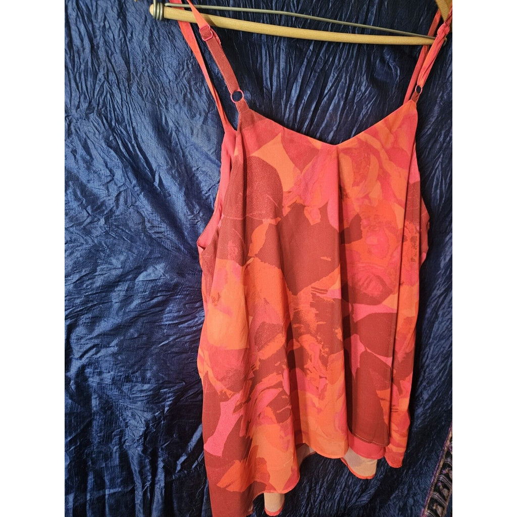Torrid Sophie Double Layer Chiffon Swing Cami 0 (Large) Colorful Red Orange NWT