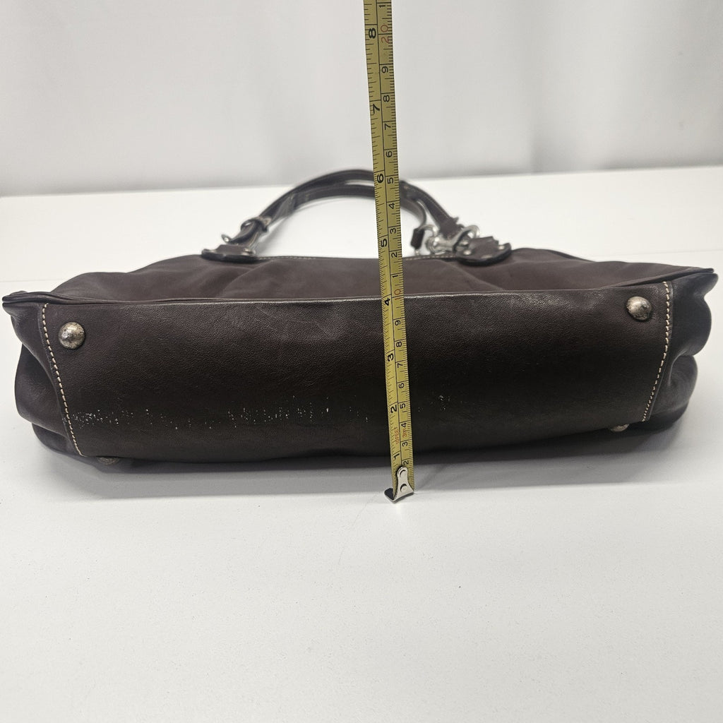 Vintage Leather Bag Dimoni Chocolate Brown Shoulder Handbag Satchel Purse