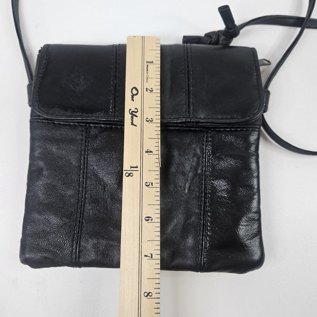 Retro Patchwork Micro Shoulder Purse Black Lambs Leather Crossbody Bag