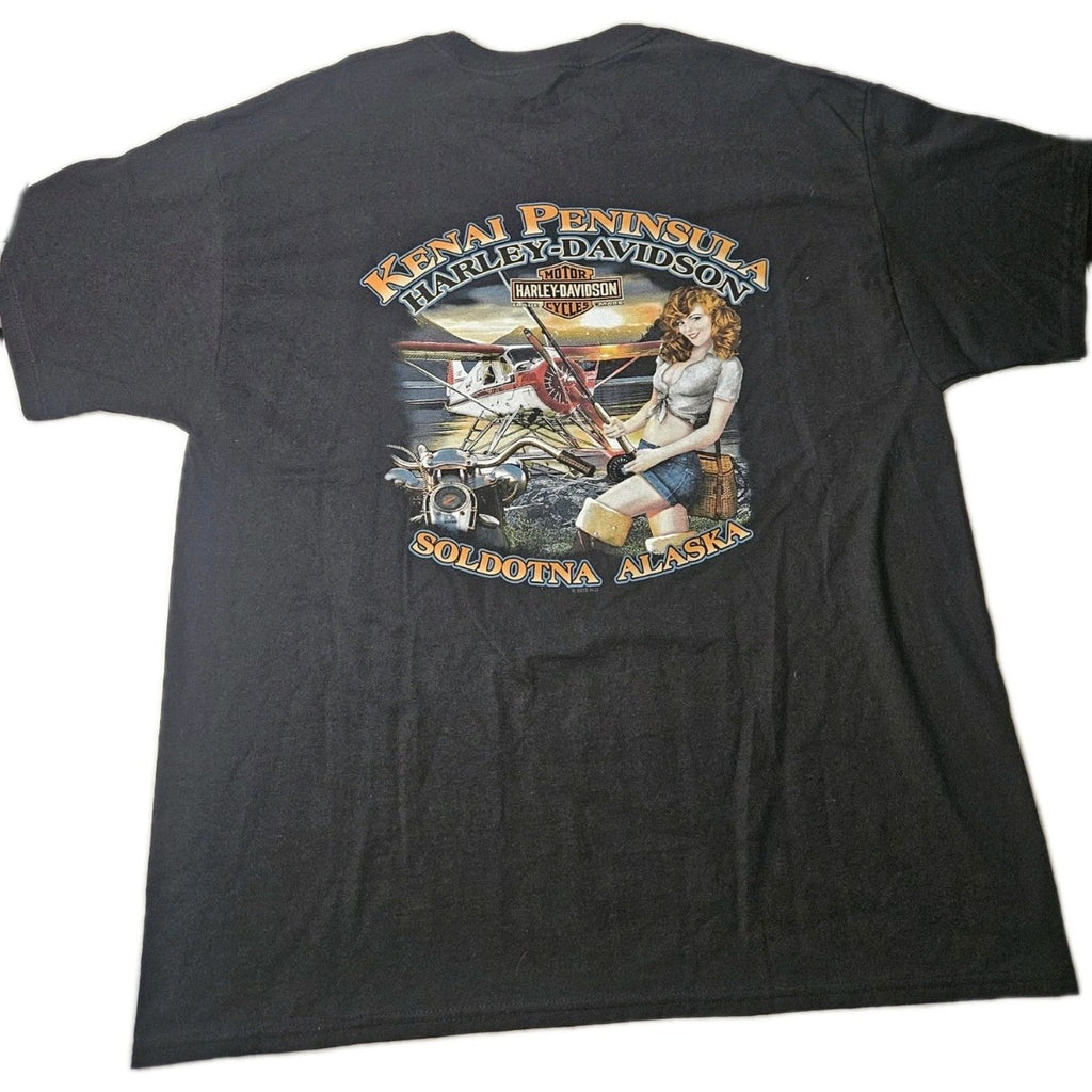NWT Harley Davidson Soldotna Alaska Kenai Peninsula Wolf T-Shirt Men's X-Large