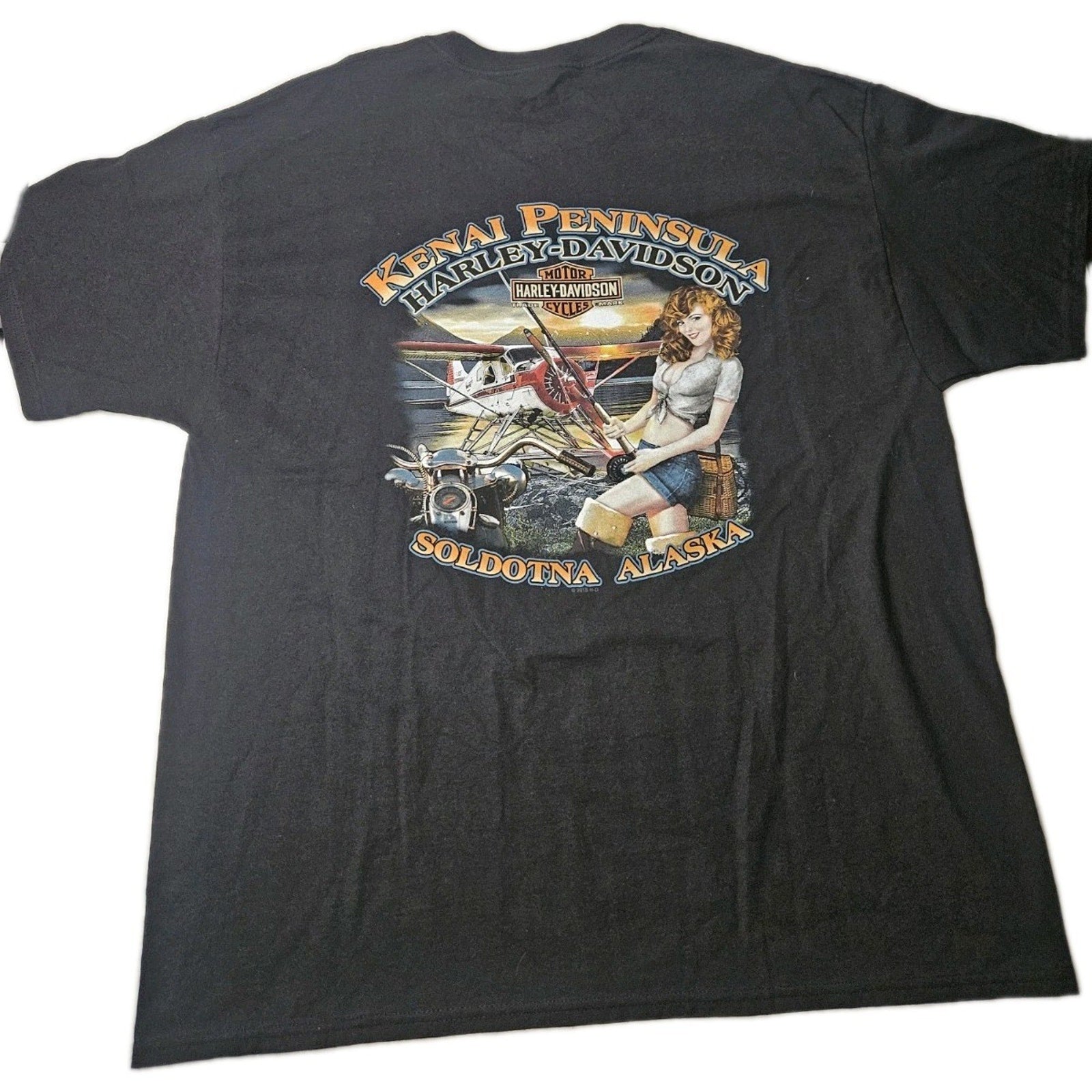 NWT Harley Davidson Soldotna Alaska Kenai Peninsula Wolf T-Shirt Men's X-Large