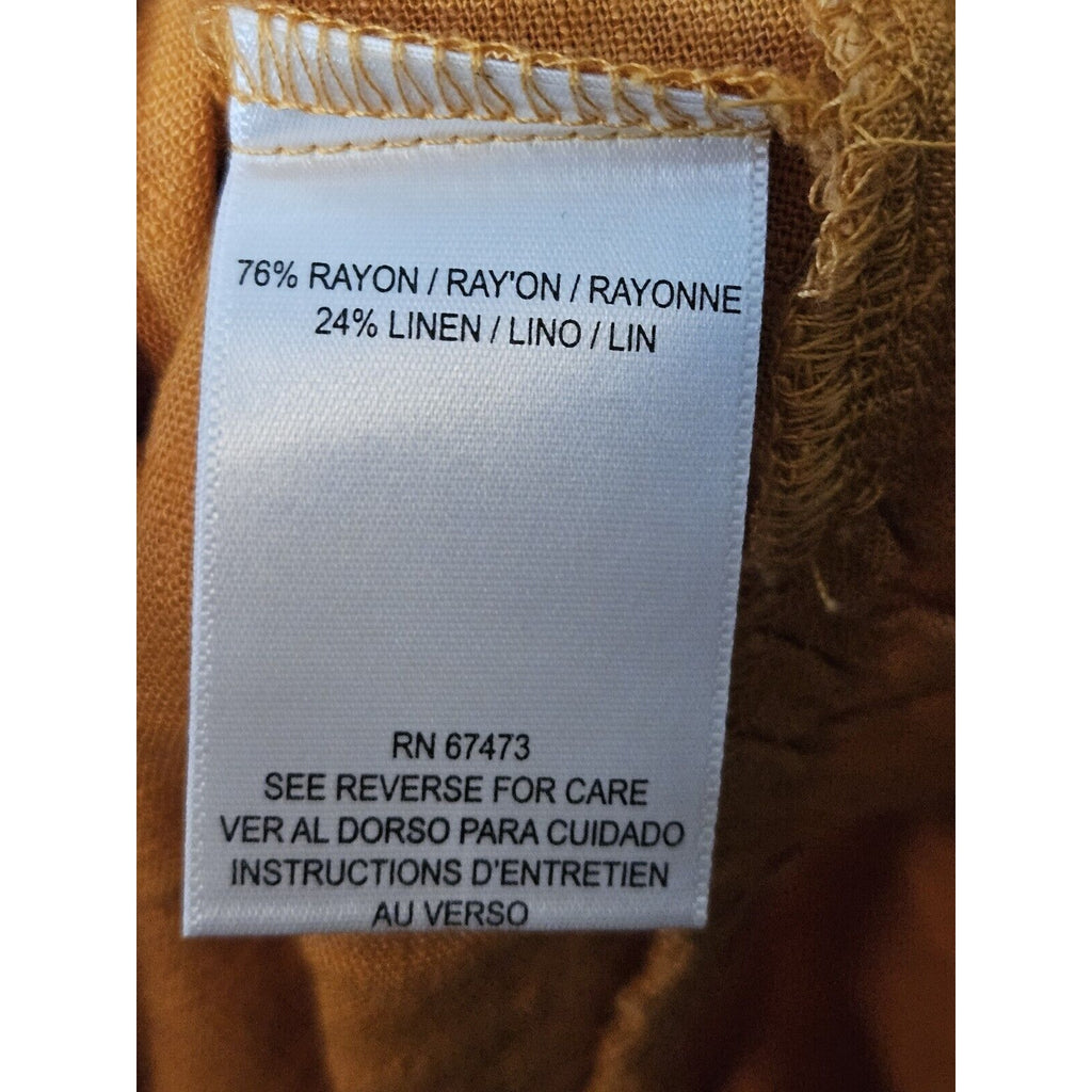 Maison Tara Midi Dress Size 14 Womens Orange and Black Tiered Casual Color Block