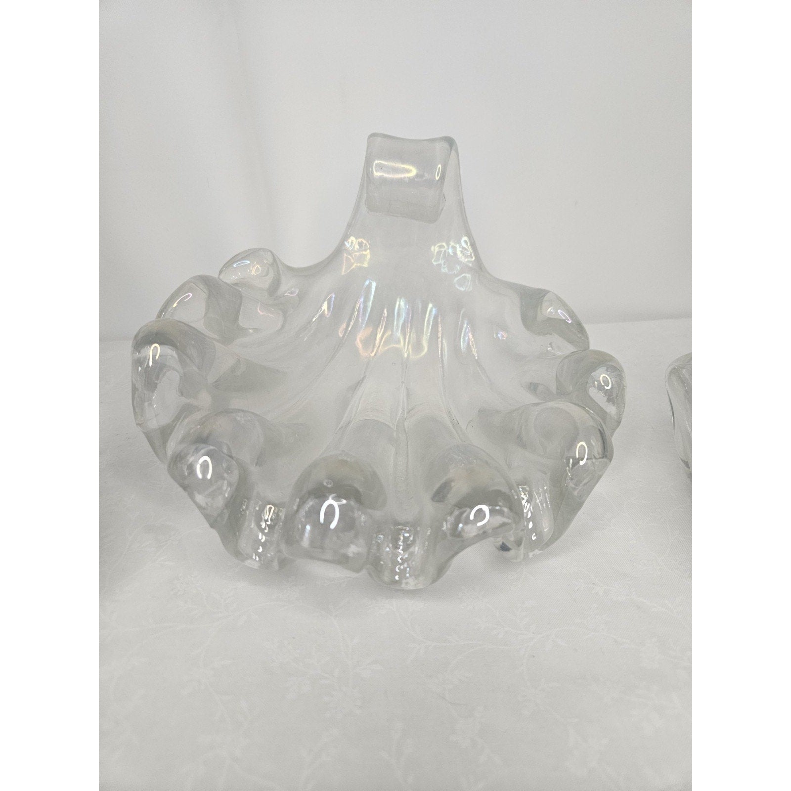 Barovier Murano Iridescent Italian Art Deco Glass Conch Seashell Bowl 1940s