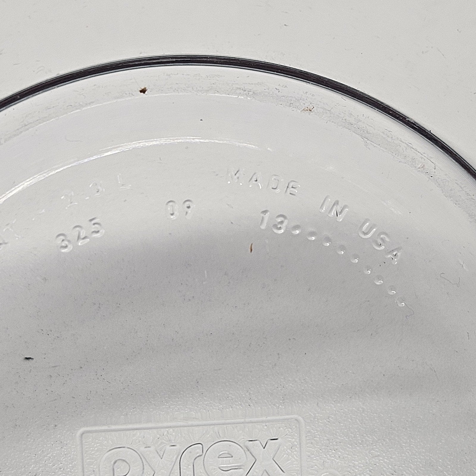 Pyrex 325 Polka Dots Test Bubbles Circles Clear Mixing Bowl Vintage Kitchen