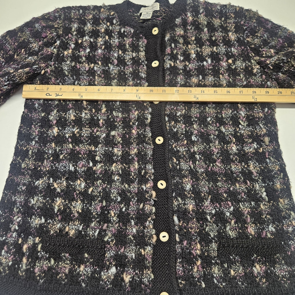 Vtg South Wool Pure Virgin Wool Handknitted Cardigan Sweater Sz M Made Uruguay