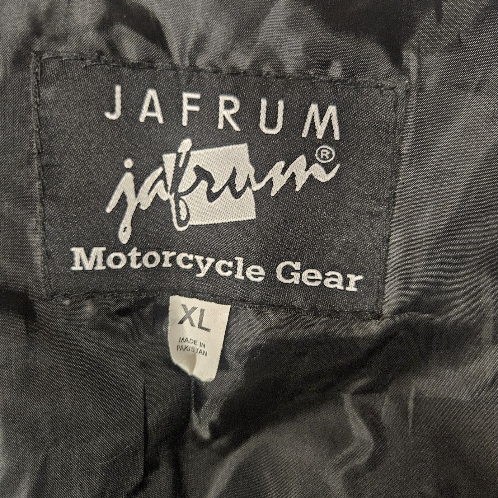 Jafrum Motorcycle Biker Black Leather Vest Side Laces Mens XL Inner Zip Pockets