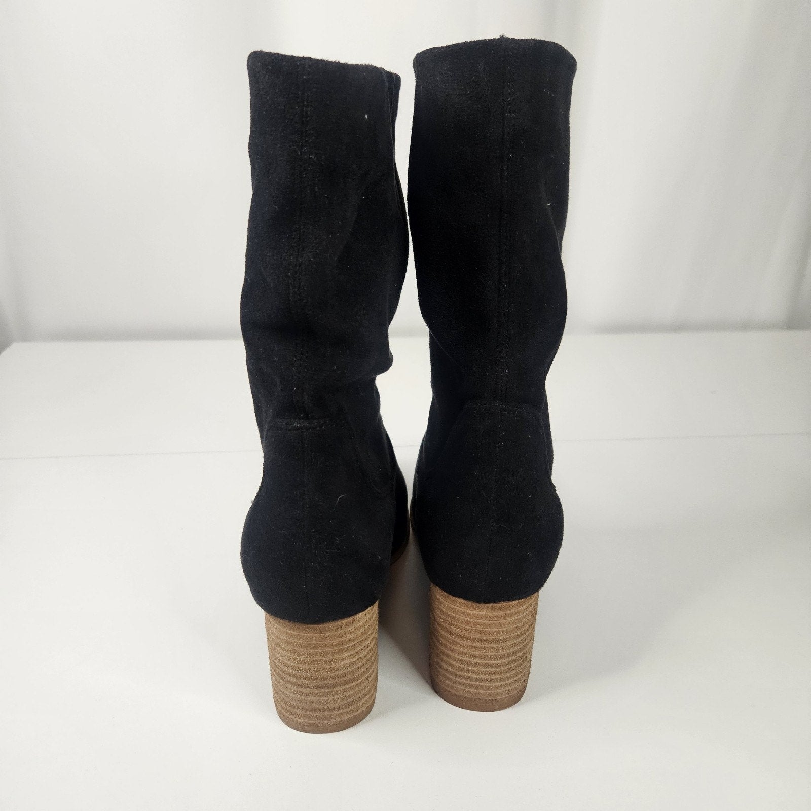 Hey Girl by Corkys Wicked Womens Sz 7 Black Slip On Heel Boots New Wo Box