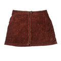 Vintage 90s Sanctuary Suede Mini Zipper Skirt Rust Red Genuine Leather