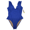 NWT Summersalt Ruched Backflip Swimsuit Sold Out Ltd Ed Blue Deep V Sz 14