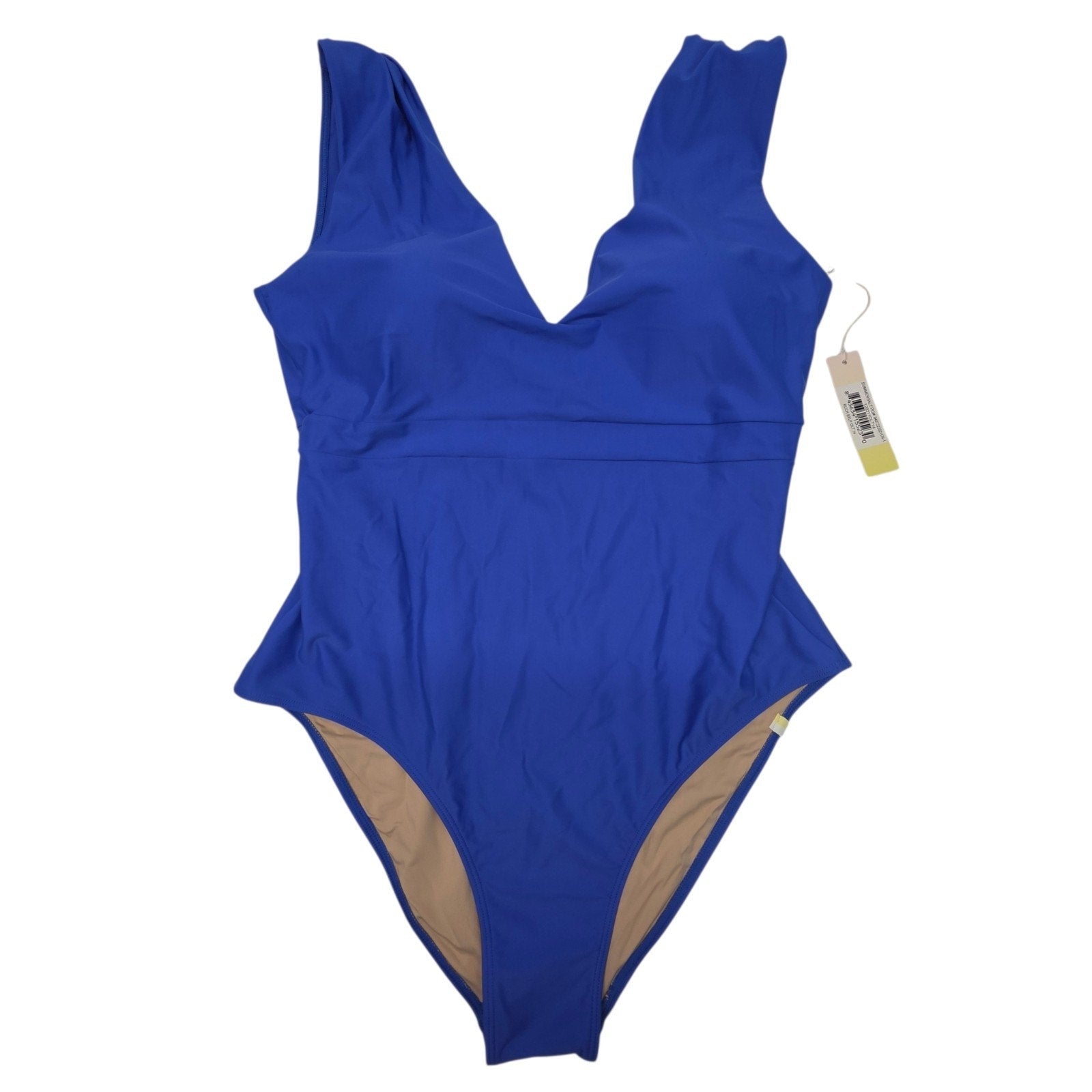 NWT Summersalt Ruched Backflip Swimsuit Sold Out Ltd Ed Blue Deep V Sz 14