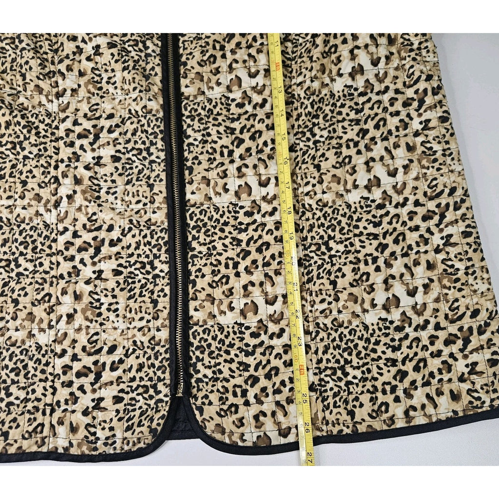 Reversible Jacket Leopard Print & Black Quilted Jacket Women’s Medium