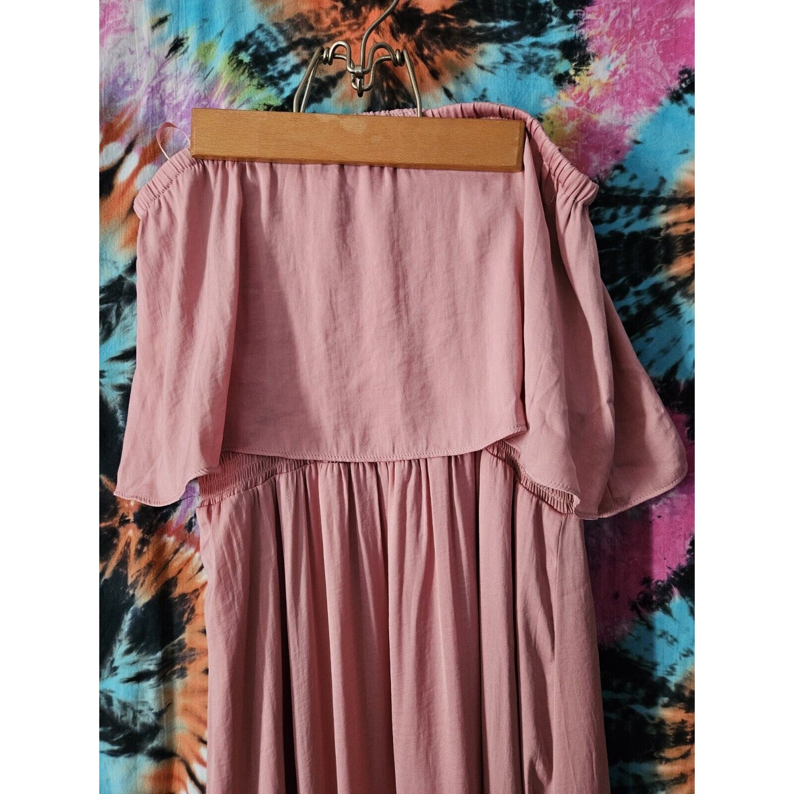 Naked Zebra Strapless Bubble Hemmed Dress Light Pink Women's Small Lo-hi Flowy
