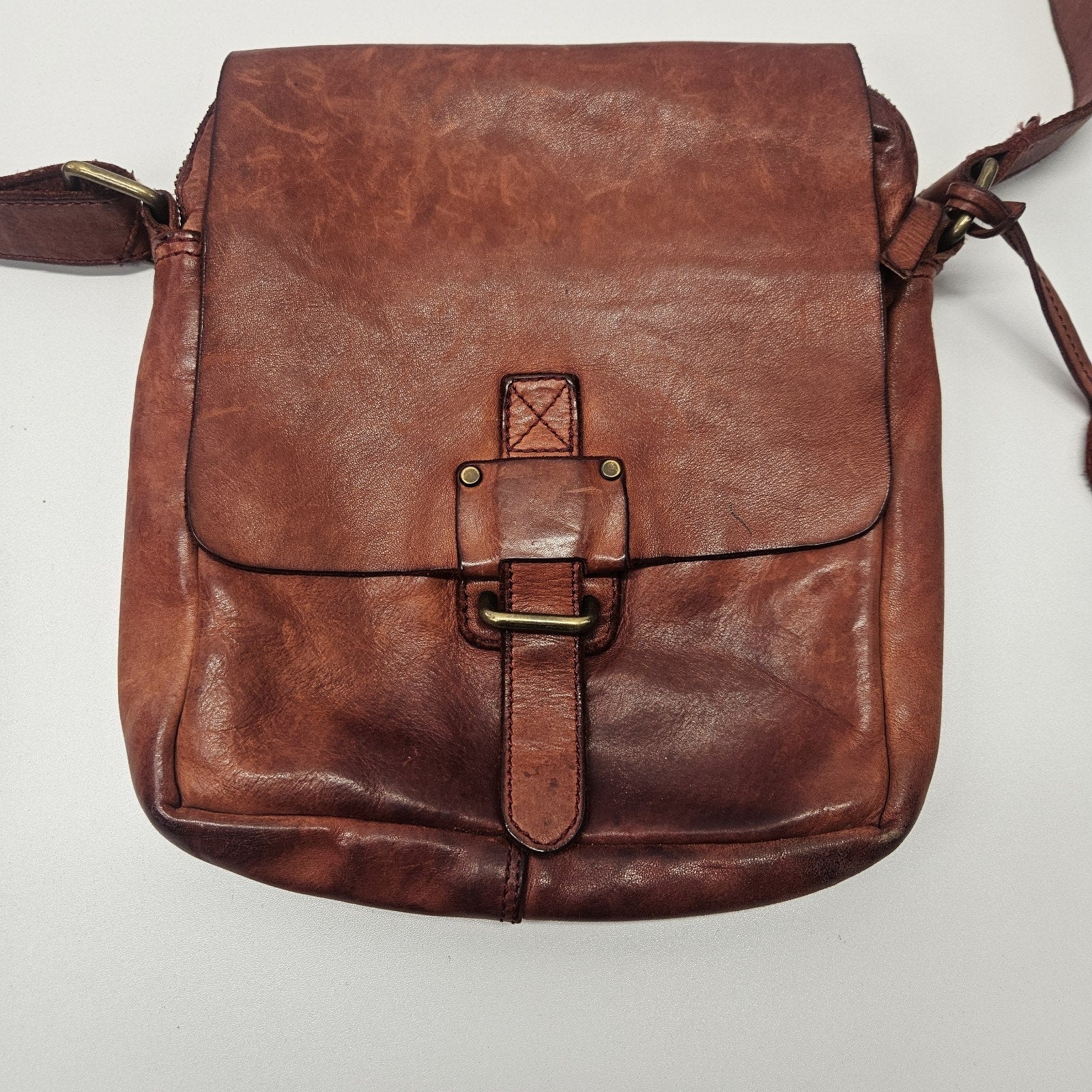 Harbour 2ND MARLIES Flap Rust Leather Crossbody Bag Purse