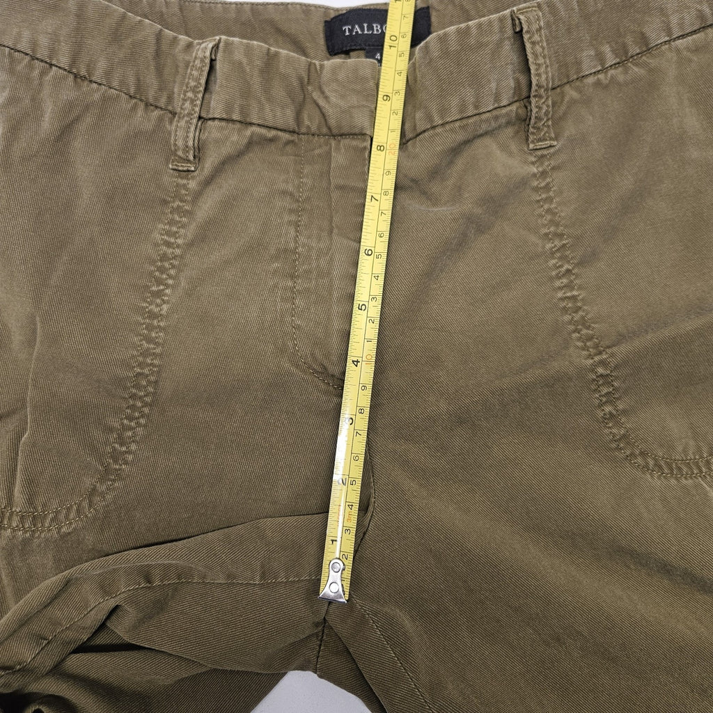 TALBOTS Olive Green Straight Leg Crop Pants size 4 Womens Casual Army Green