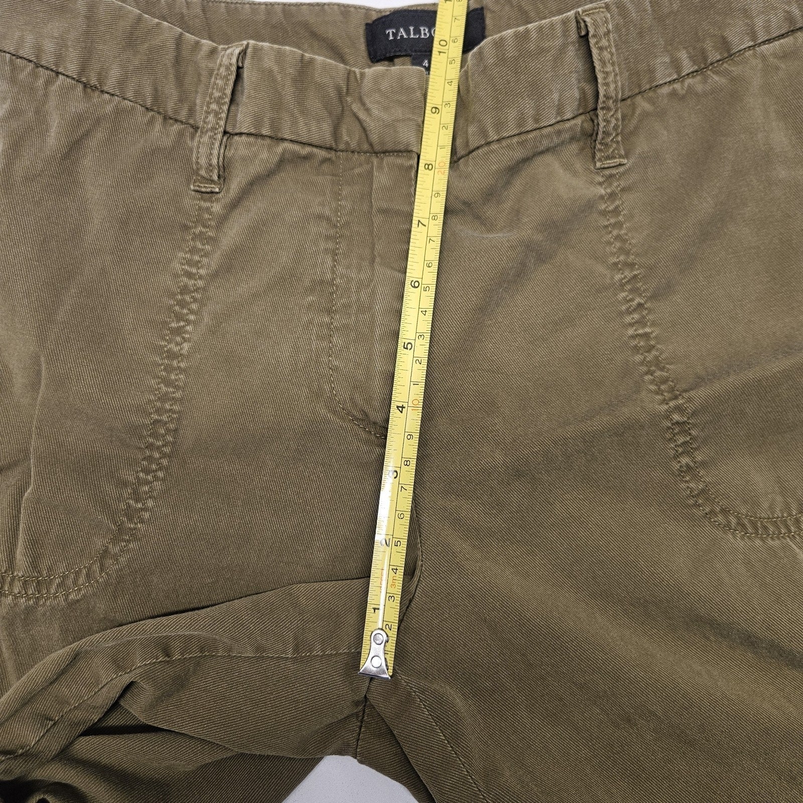 TALBOTS Olive Green Straight Leg Crop Pants size 4 Womens Casual Army Green