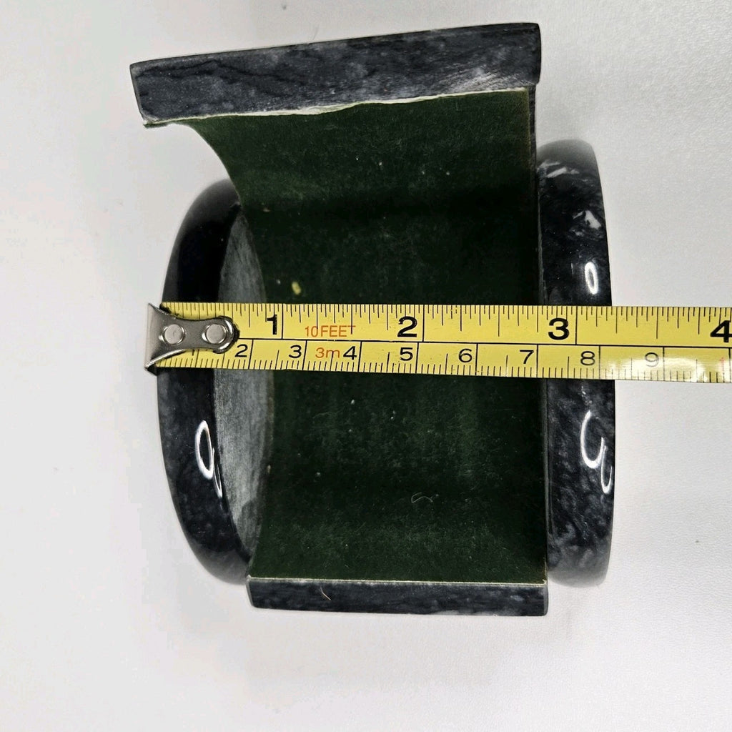 Business Card Holder for Desk Gray Cut & Polished Marble Stone