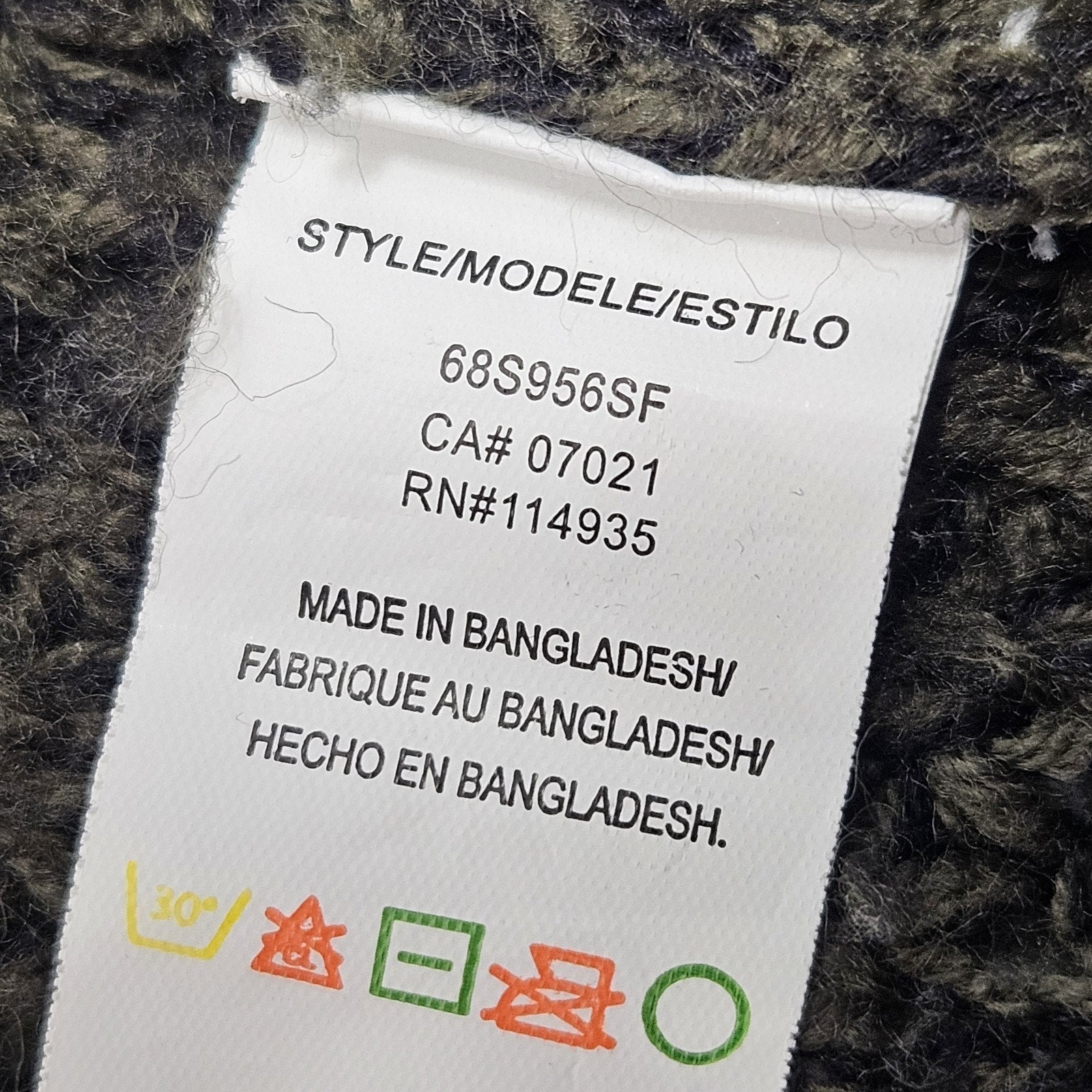RD Style Olive Green Black Knit Sweater Open Cardigan Medium Grunge Boho Pockets