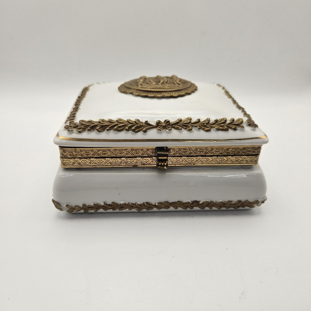 Original Arnart Creation Japan Porcelain Rose Trinket Box Jewelry Vintage